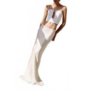 NEW ILA melly bias cut maxi skirt in white